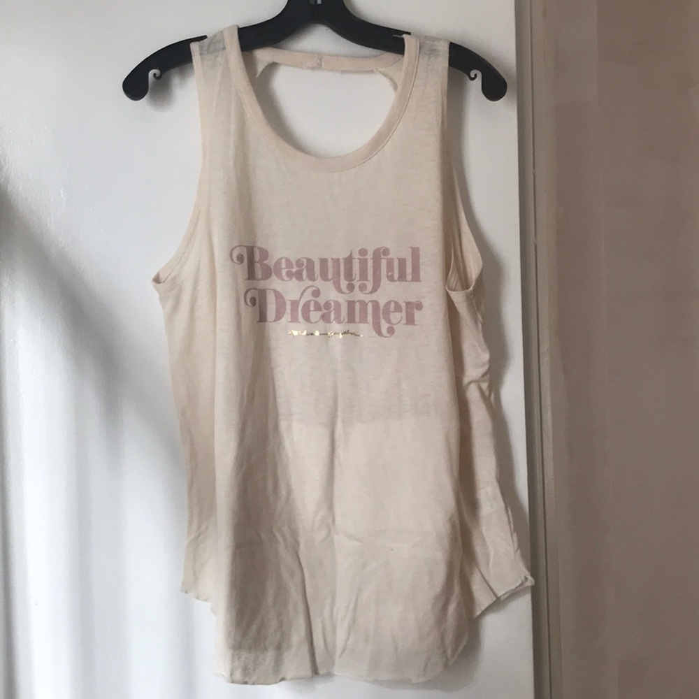 Beautiful Dreamer Cream Graphic Tank Top